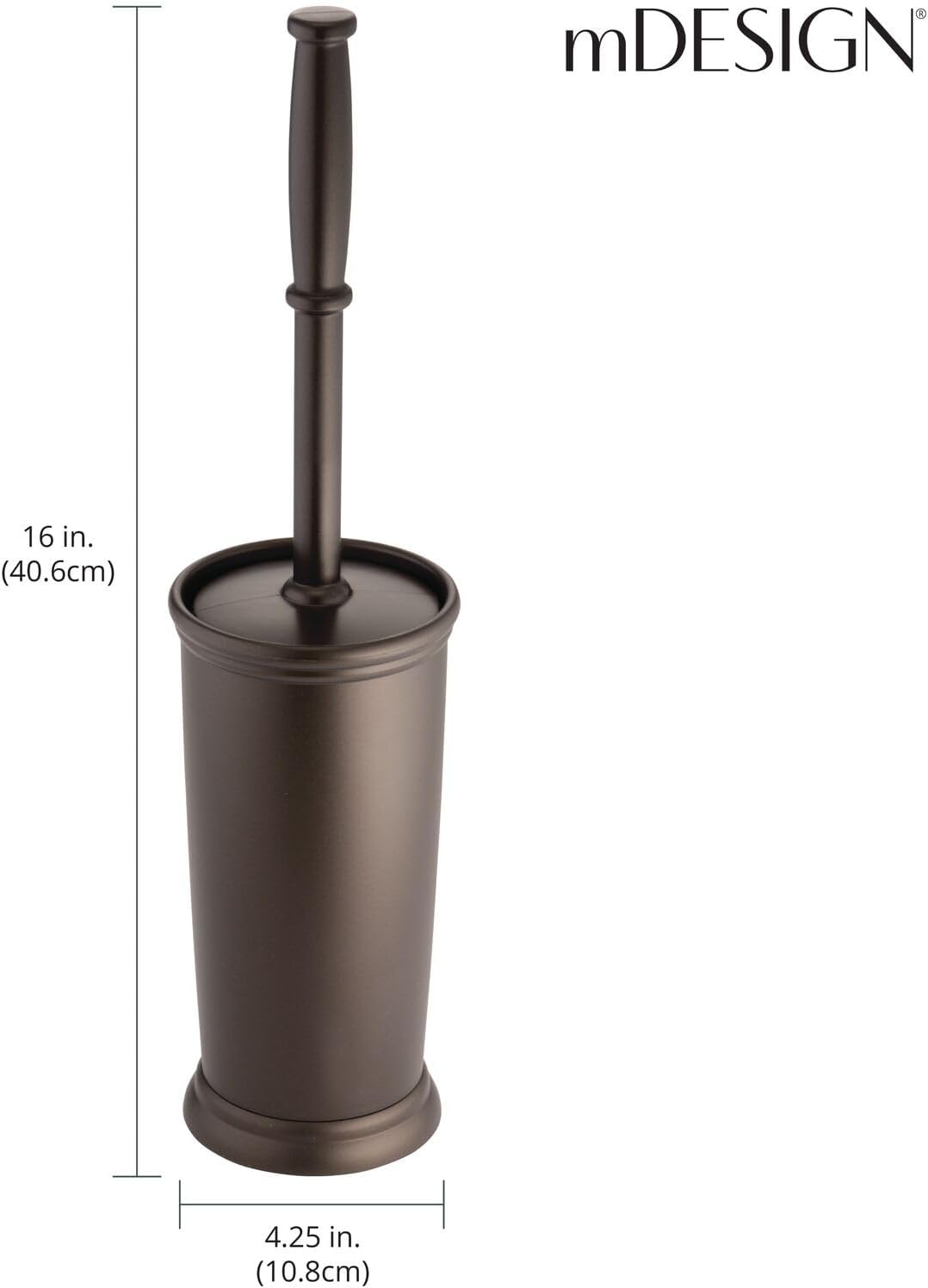 mDesign Toilet Bowl Brush and Holder - Bronze