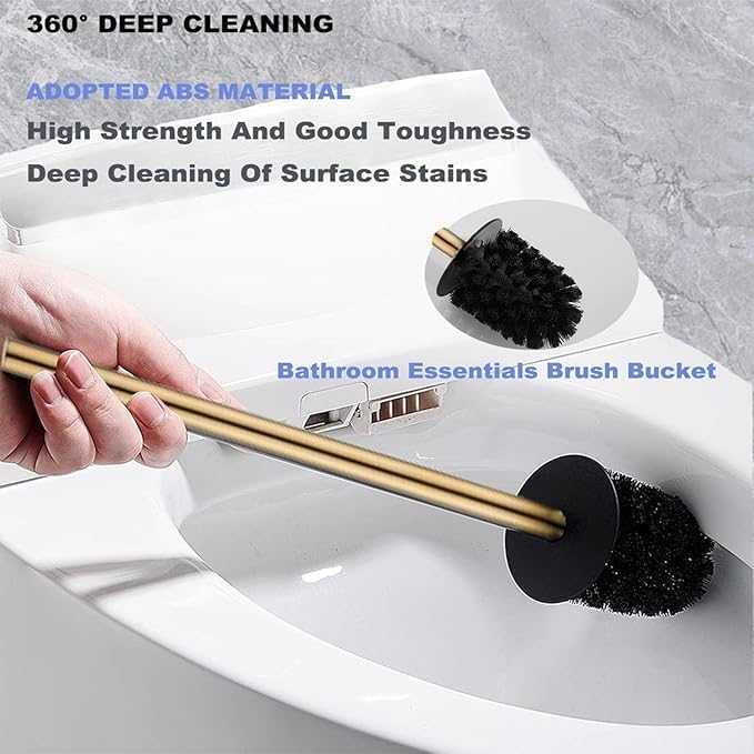 Stainless Steel Square Toilet Brush with Holder and Lid