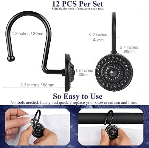 12 strongly rust-resistant oval shower hooks perfect for your bathroom