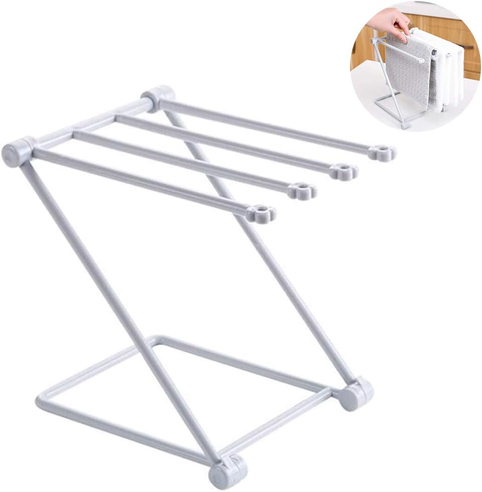 Stainless Steel Bathroom Towel Holder Z-Shape Foldable Towel Rack