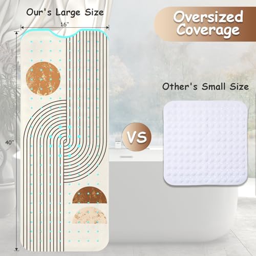Non Slip Bath Mat with Suction Cups 40x16 Inch
