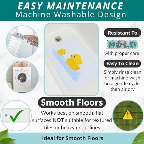 ENKOSI Non-Slip Bath Mat Safe bathtub use for kids
