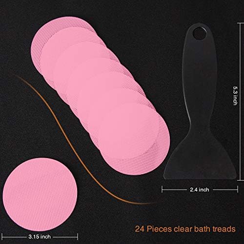 Non-Slip Bathtub Stickers 24PCS Pink Safety Treads