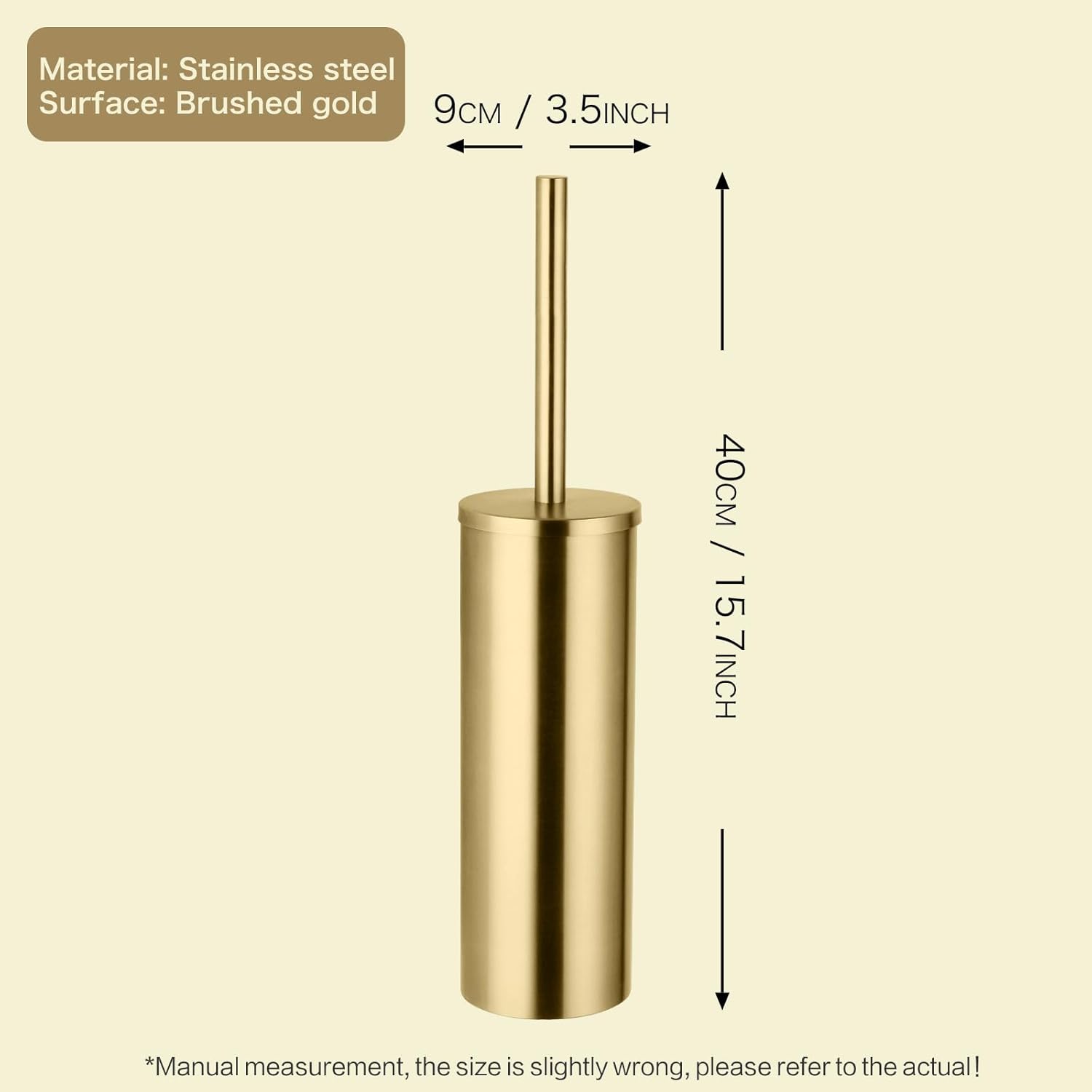 Sturdy Gold Toilet Brush Set