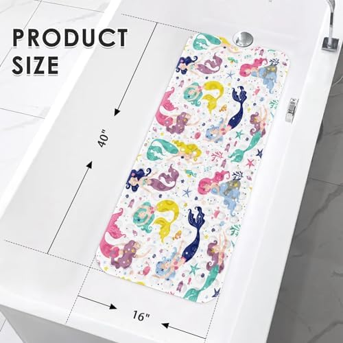 Culudea Cute Kids Sea Bathtub Mat Mermaid Nautical Non-Slip