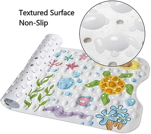 KINUUIS Cartoon Bathtub Mat for Kids 40x16 Inch Non Slip