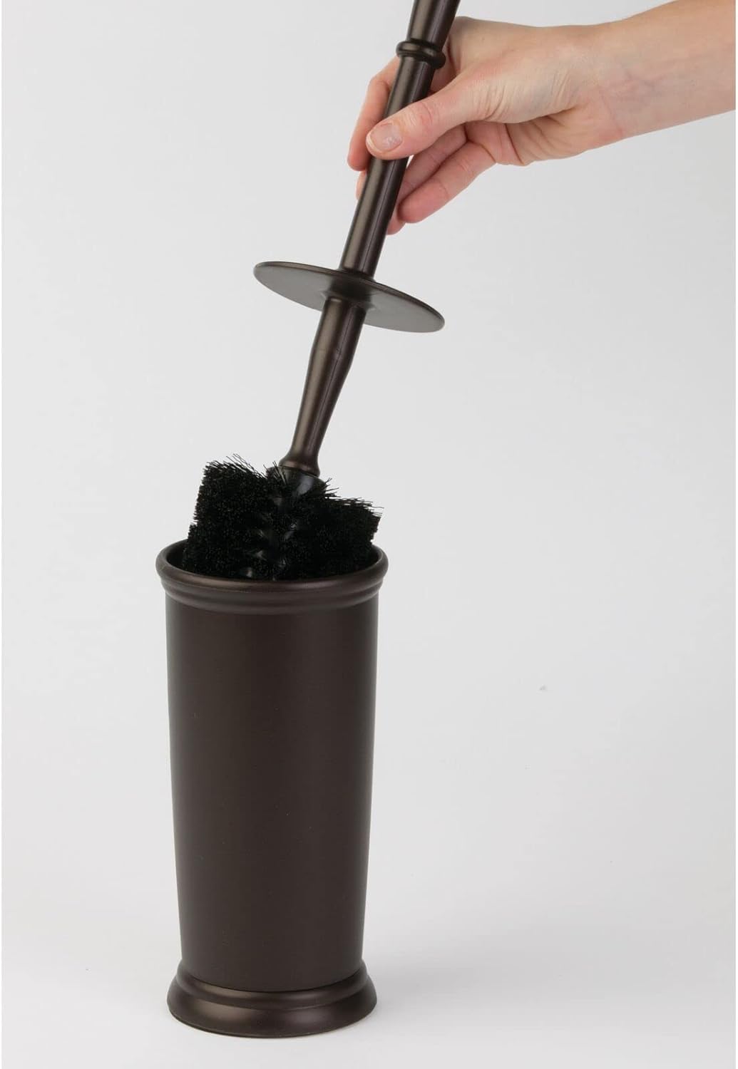 mDesign Toilet Bowl Brush and Holder - Bronze