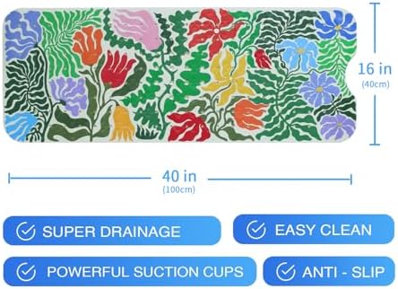 Denifeiya Plant Bathtub Mat for Kids Non-Slip Anti-Slip