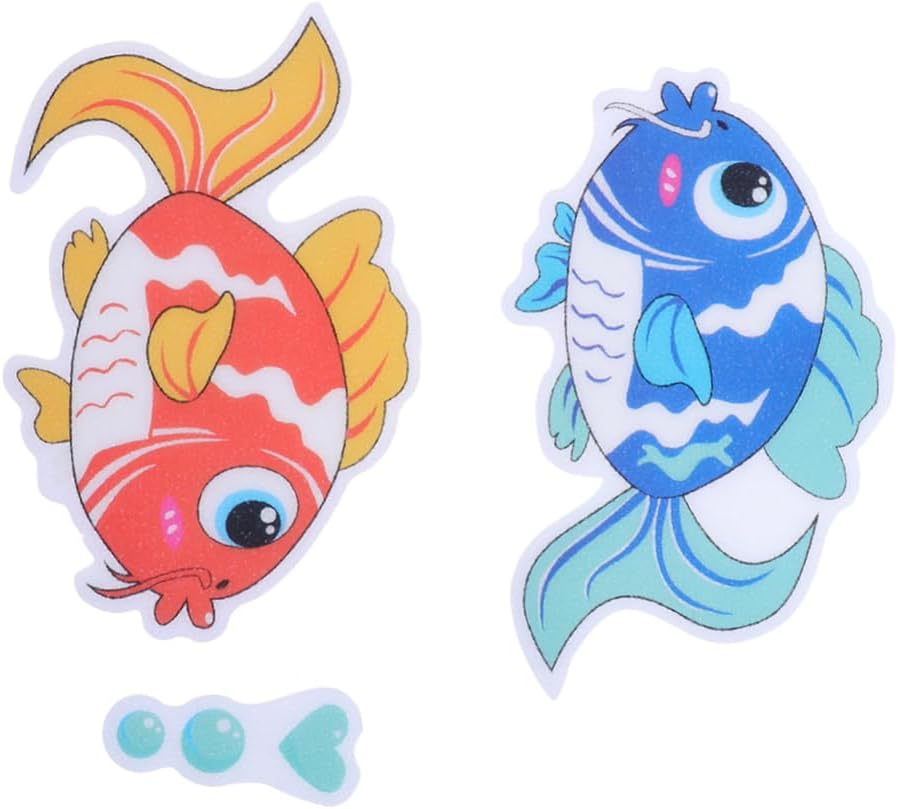 PRETYZOOM 6pcs Fish Design Anti Slip Bathtub Stickers