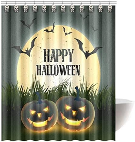 Jetec 12 Pcs Skull Shower Curtain Hooks Halloween Decorative Rings