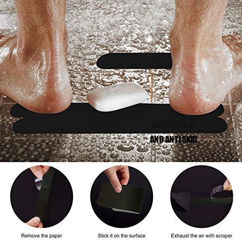 Non-Slip Bathtub Stickers 24 PCS Safety bathroom tubs Showers Adhesive Decals Scraper