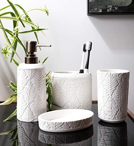 Hymmah 4-Piece Bathroom Accessories Set - Resin Farmhouse Decor