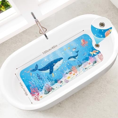 Baby Bath Mat Non Slip 40 X 16 Inch Whale