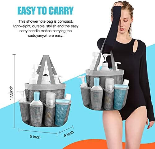 Ndeno Mesh Shower Caddy 9-Compartment Lightweight Durable Portable 1pc Gray