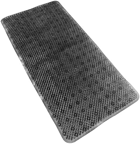 Anti-Slip Bath Mat with Suction Cups 30x16 Grey