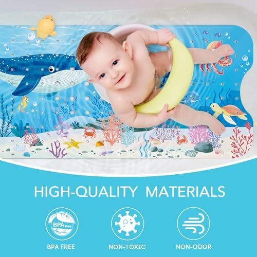 Baby Bath Mat Non Slip 40 X 16 Inch Whale