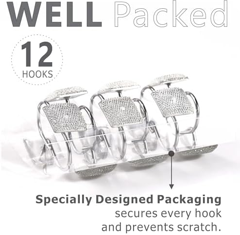Clear Crystal Shower Curtain Hangers