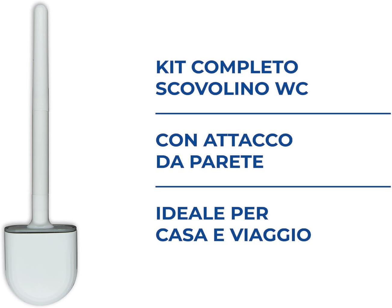 Detachable Hanging Toilet Brush with Adhesive Hook - Compact for Home Travel Use