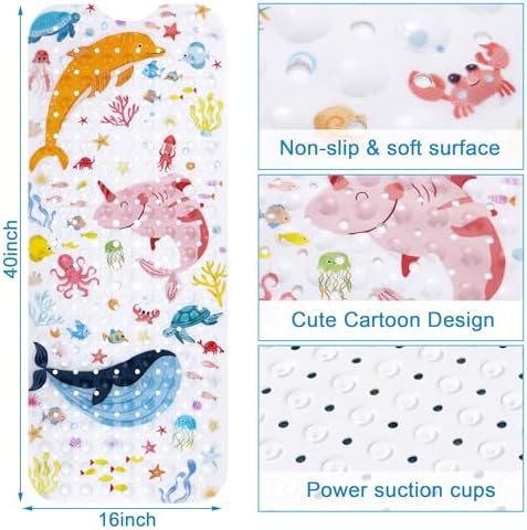 Topotdor Baby Bath Mat with Sea Animal Design