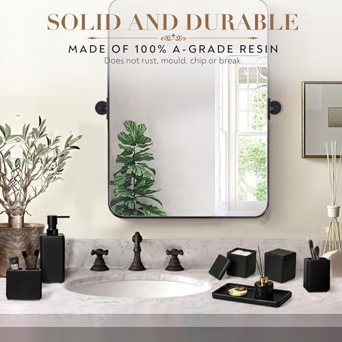 6 Pcs Matte Black Bathroom Accessory Set