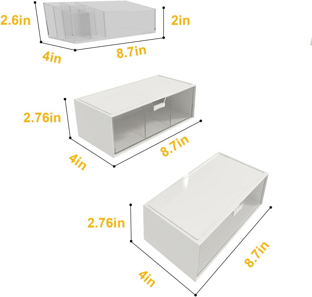 Stylized 3-Pack Organizer for Medicine Cabinets