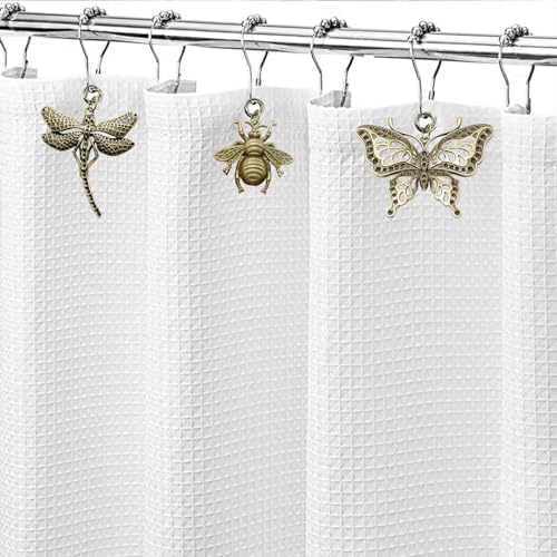 12Pcs Dragonfly Butterfly Bee Shower Curtain Hooks