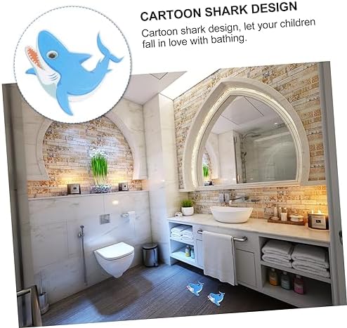 Safety Showers Peva Non-Slip Shark Blue Stickers Bathroom Kitchen