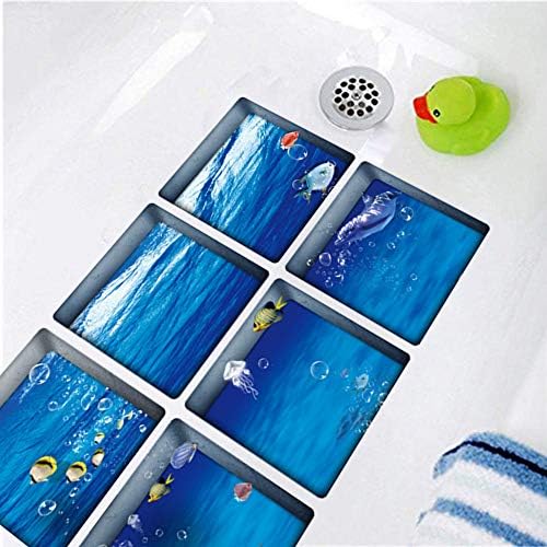 ChezMax Goldfish Non-Slip Bathtub Stickers 6 Pc 3D Sea Design