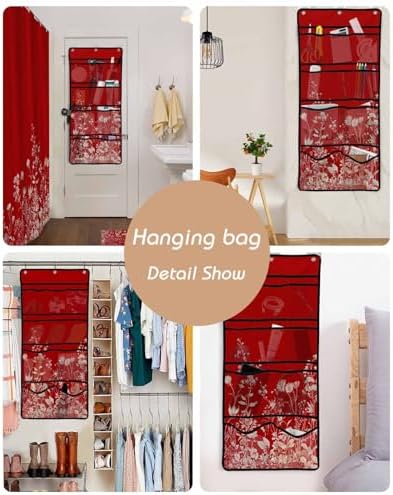ZFUNCING Mesh Shower Curtain Set with Decorative Pattern