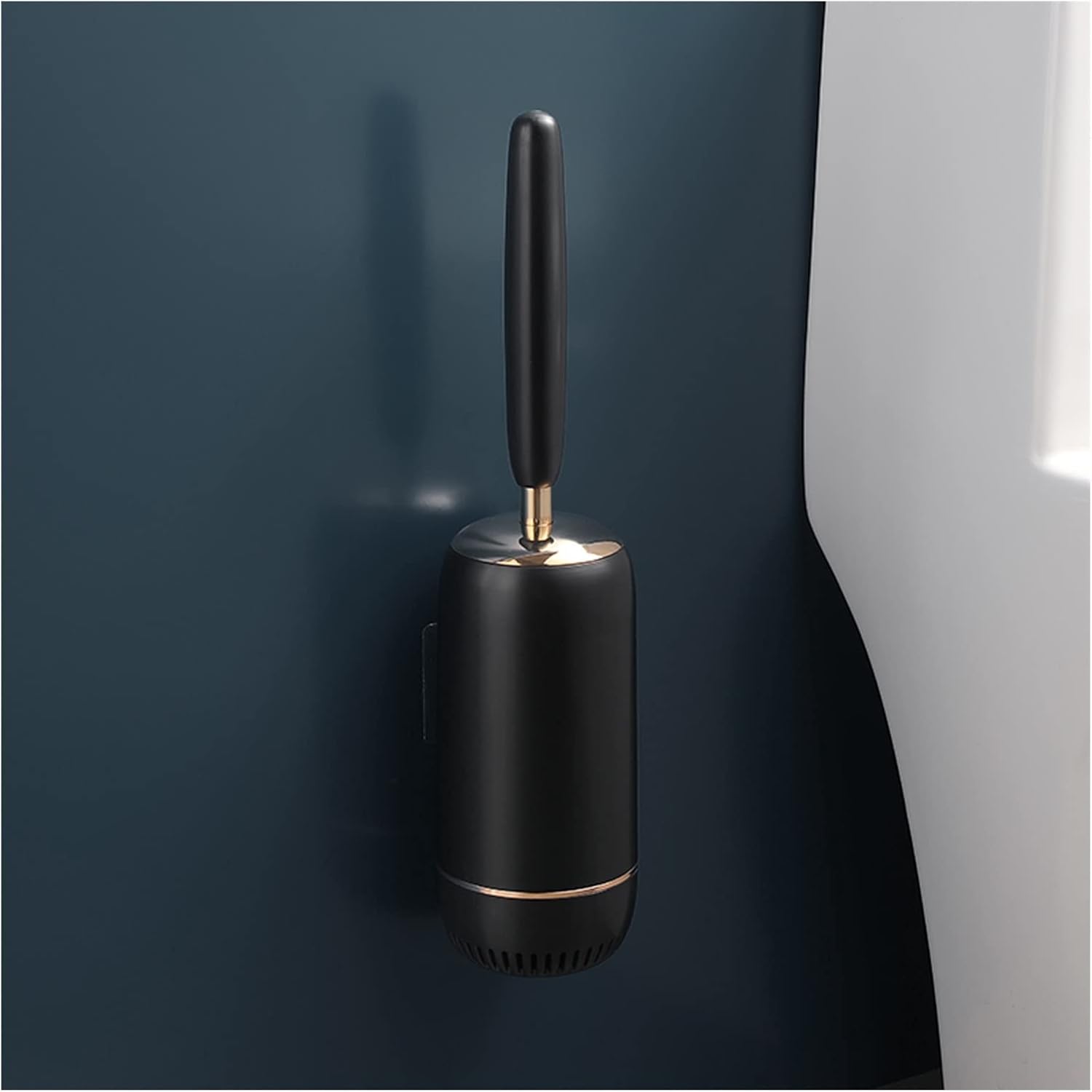 Wall-Mounted Toilet Brush with Gold Finish