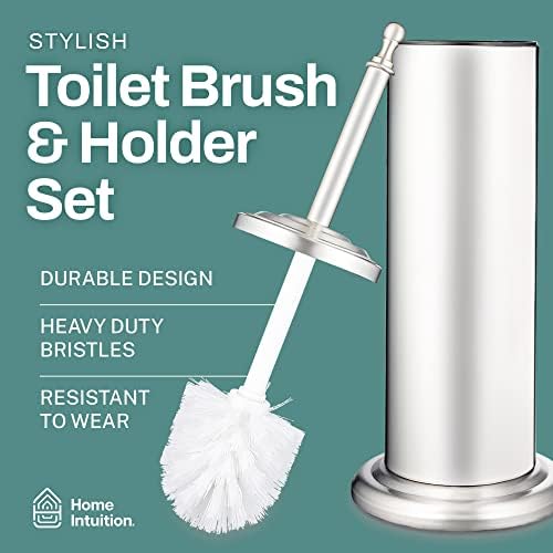 2 Pack Stainless Steel Toilet Brush and Holder Set