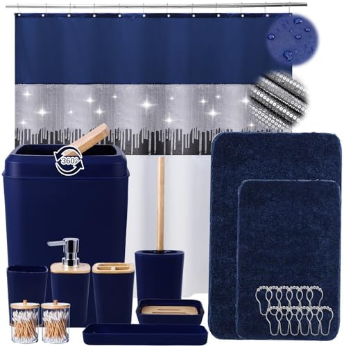 Navy Blue Bathroom Set Luxurious Accessories for Your Space