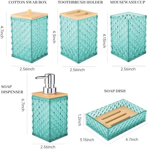 5-Piece Grid Pattern Bathroom Accessory Set High-Quality Design