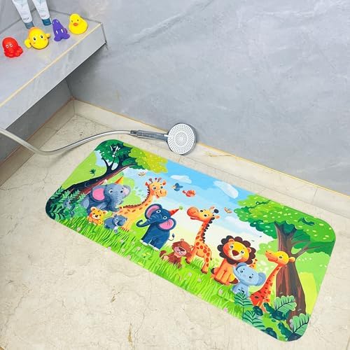 BOPPIE Non-Slip Bathtub Mat for Kids Safe Durable