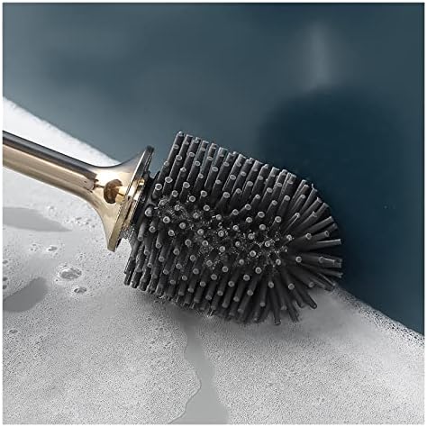 Wall-Mounted Toilet Brush with Gold Finish