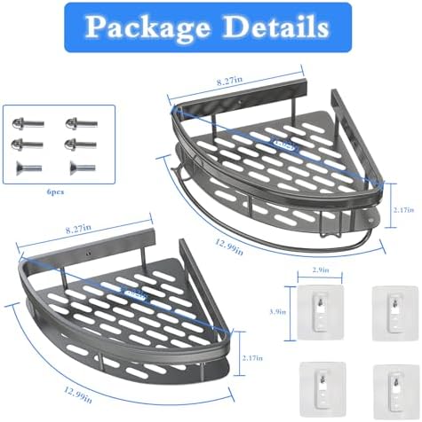 Rust-Resistant Corner Shower Organizer 2-Pack