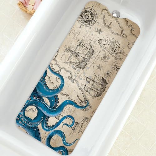 Bathtub Mat Non-Slip Octopus Extra Long