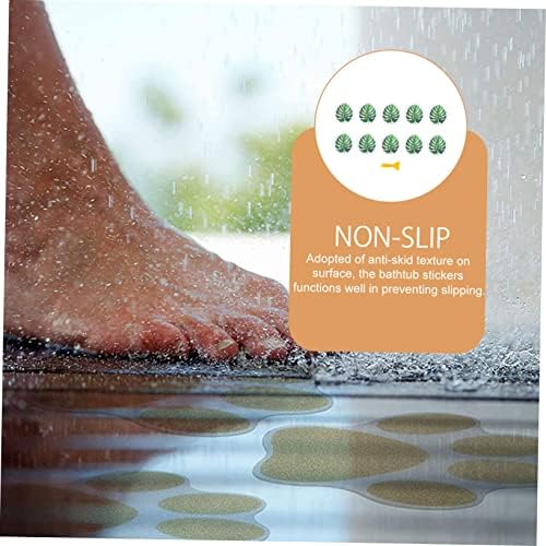 Ciieeo Leaf Pattern Bathtub Stickers Non-Slip Decor