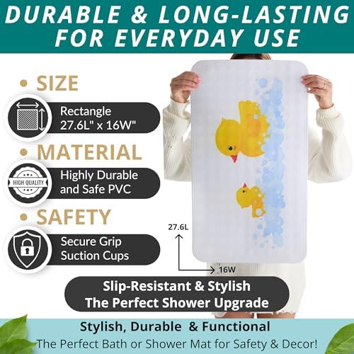 ENKOSI Non-Slip Bath Mat Safe bathtub use for kids
