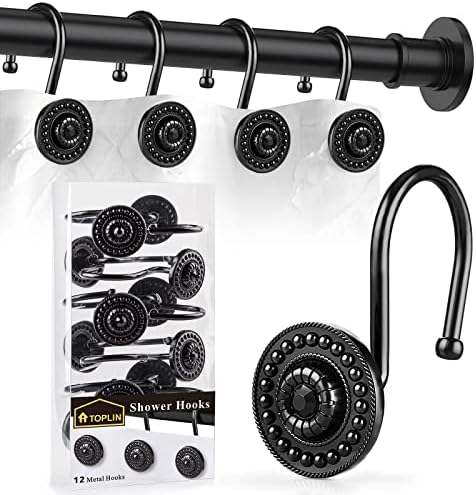12 strongly rust-resistant oval shower hooks perfect for your bathroom