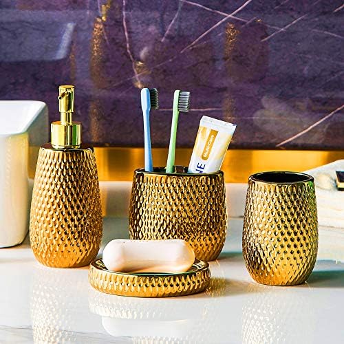 Luxury Gold-Ceramic Bathroom Accessory Set for Your Home