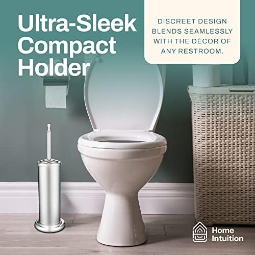 2 Pack Stainless Steel Toilet Brush and Holder Set