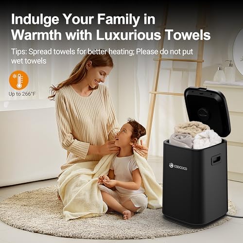 Big Towel Warmer ChildSafe 24H Delay Timer Black ABS LED Display