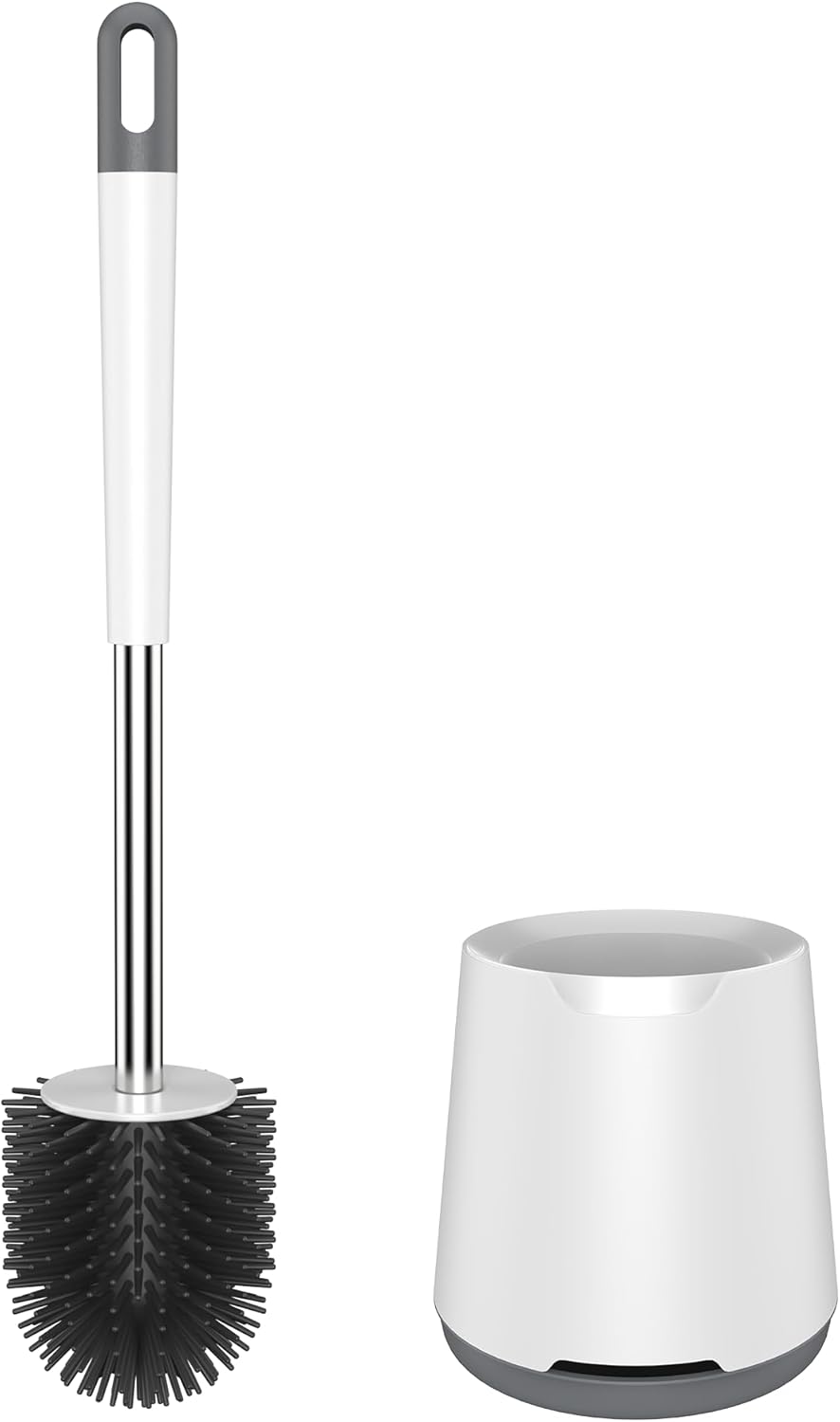 Toilet Brush Set Silicone with Stainless Steel Handle