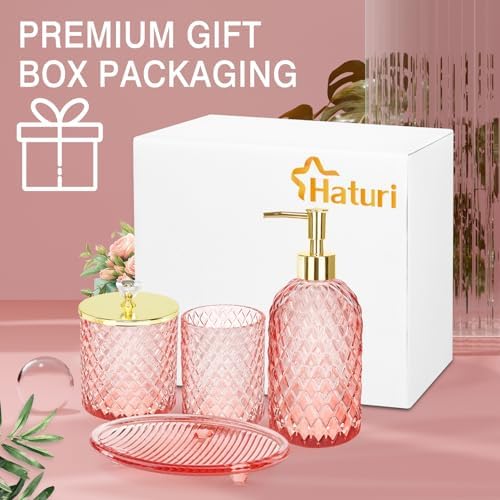 Haturi Pink Bathroom Accessories Set