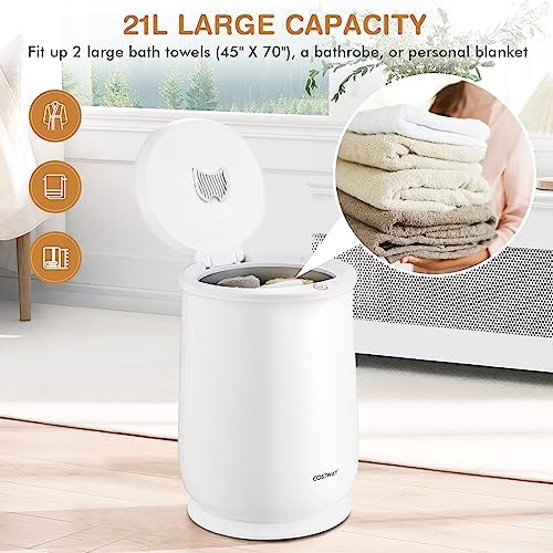 COSTWAY 21L Large Towel Heater with Flip-top Lid