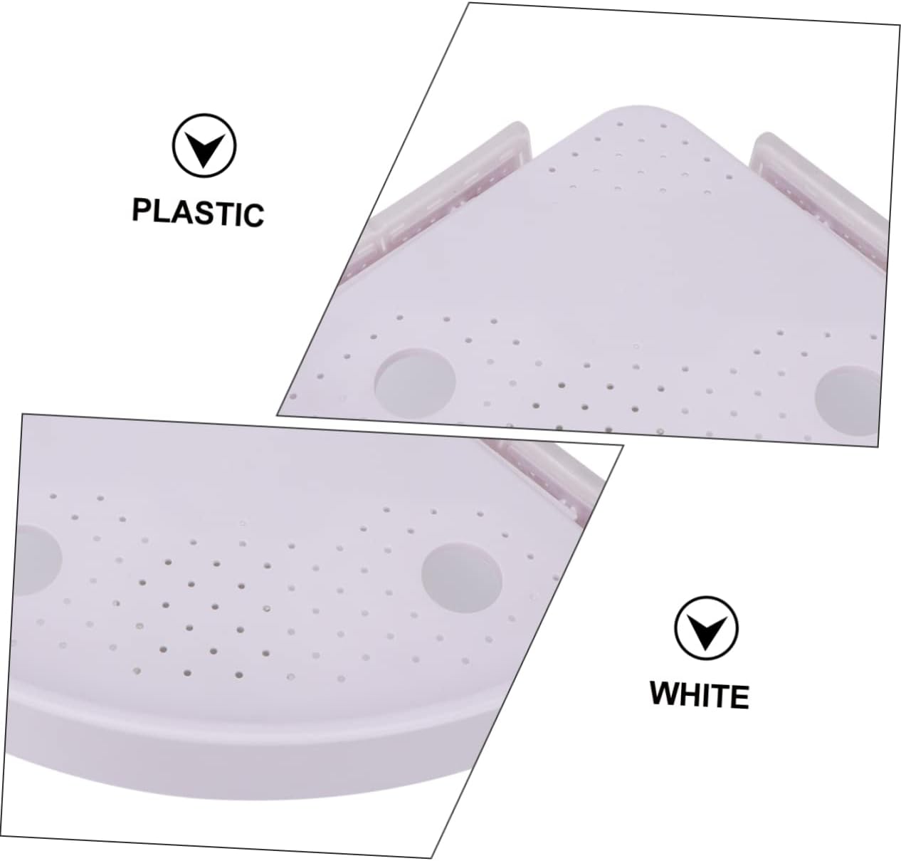 Zerodeko White Triangle Shower Shelf Sturdy Corner Storage Rack