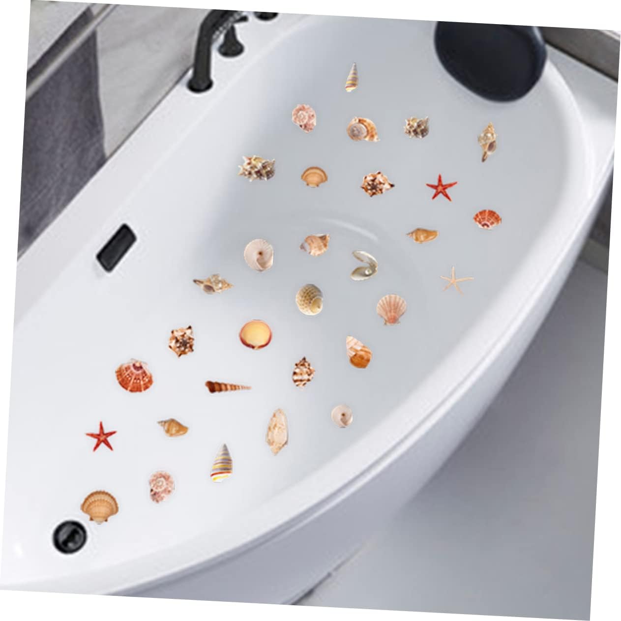 Ciieeo Self-Adhesive Shell Pattern Bath Tub Stickers