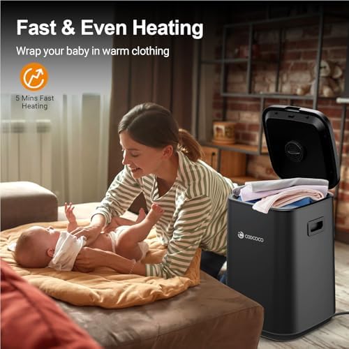 Big Towel Warmer ChildSafe 24H Delay Timer Black ABS LED Display