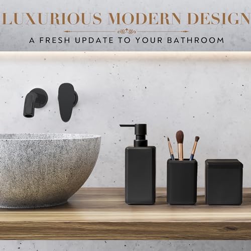 6 Pcs Matte Black Bathroom Accessory Set